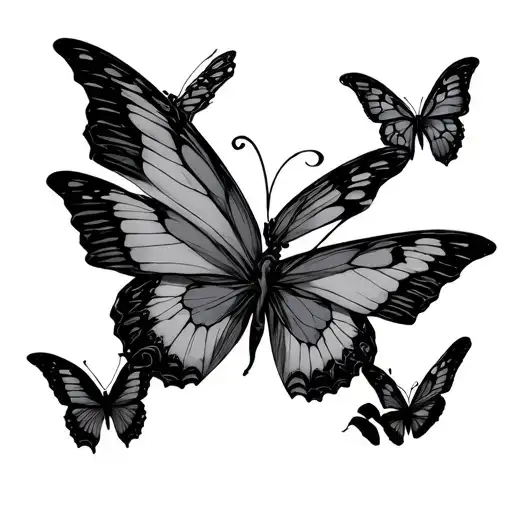 demon slayer anime butterflys tattoo design idea