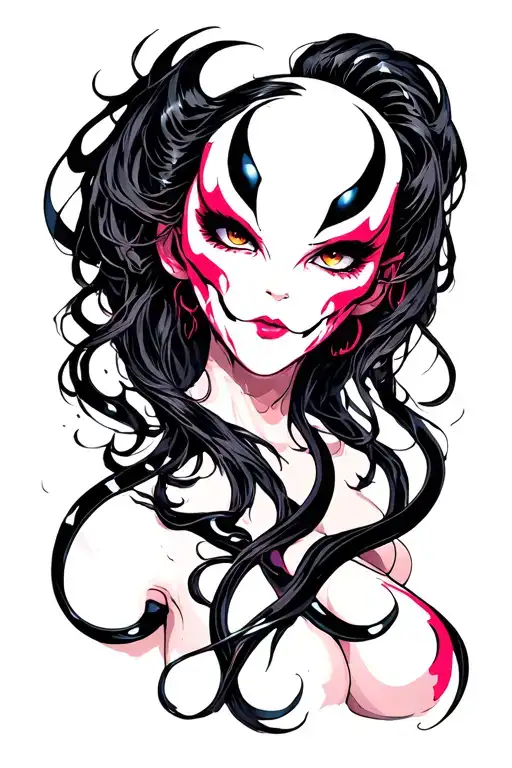 women venom tattoo design idea