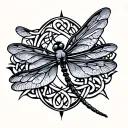 Celtic Dragonfly tattoo design idea
