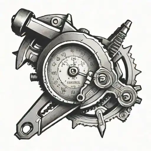 dial calipers tattoo design idea