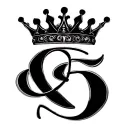curvy cursive G with a feminine crown tattoo design idea