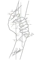 fore arm texts going down vertically inside tattoo design idea