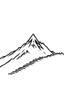 Mountain with trace of slope ski tattoo design idea