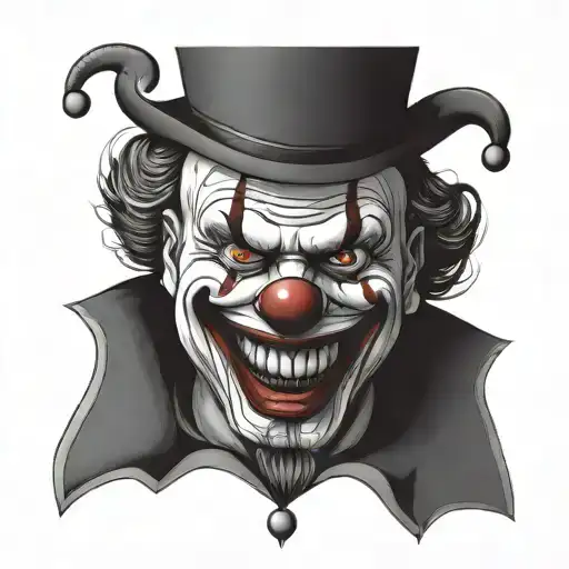 art the clown face tattoo design idea