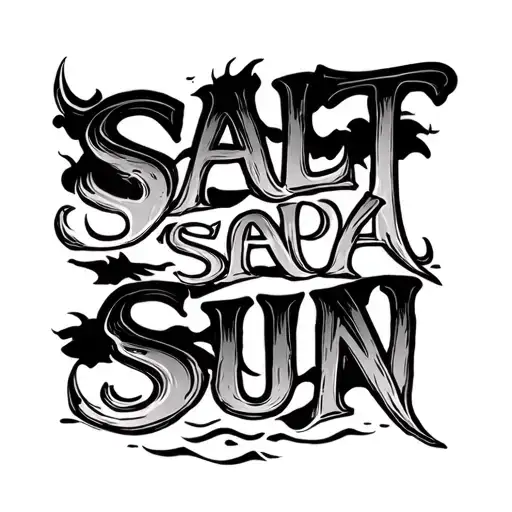 "SALT SAND SEA SUN" Beach tattoo design idea