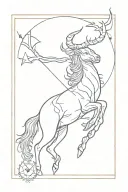Sagittarius zodiac sign with small Taurus zodiac sign tattoo design idea