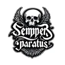 Semper paratus. fancy font tattoo design idea