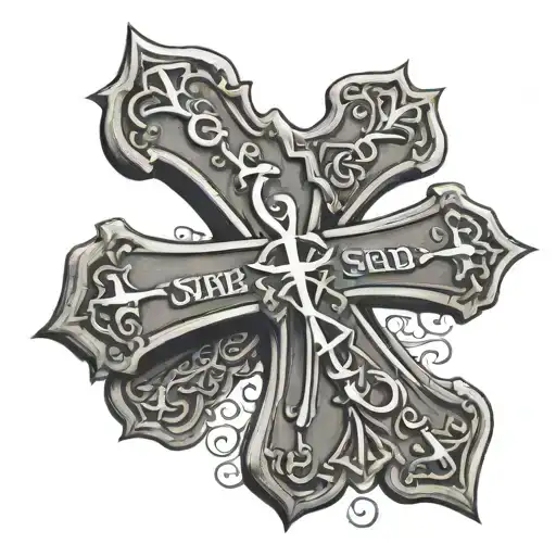 cross with words under it "John 3:16" tattoo design idea