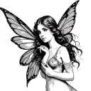 fairy holding tattoo design idea