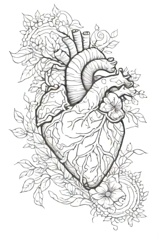 abstract design the natural heart tattoo design idea