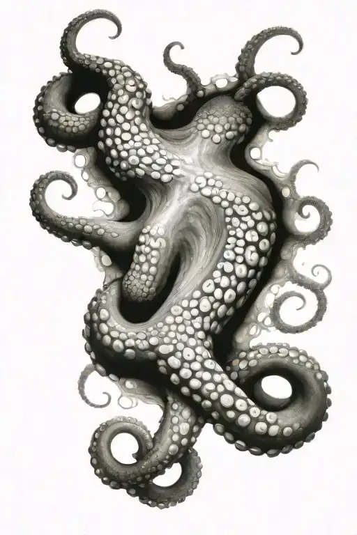 octopus wrapping its tentacles tattoo design idea