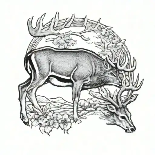 Memorial tattoo for grandfather whitetail buck tattoo design idea