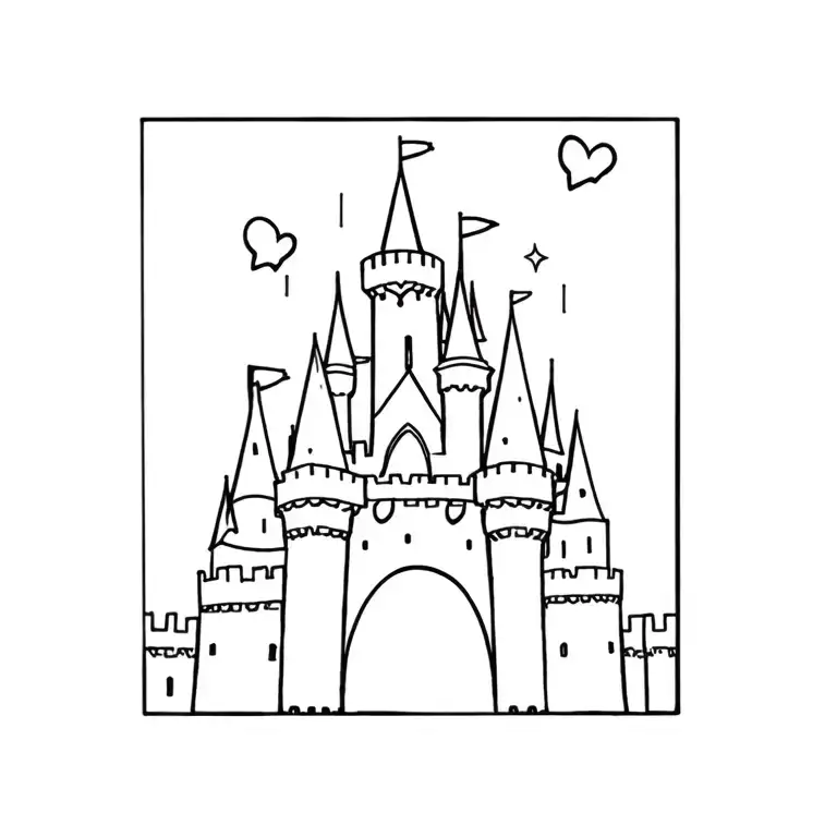 tiny disney castle tattoo tattoo design idea