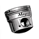 piston with the word 'Mayes' on it tattoo design idea
