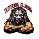 "Indigenous Plumbing " dreadlock painted face Native American plumber arms folded  tattoo design idea