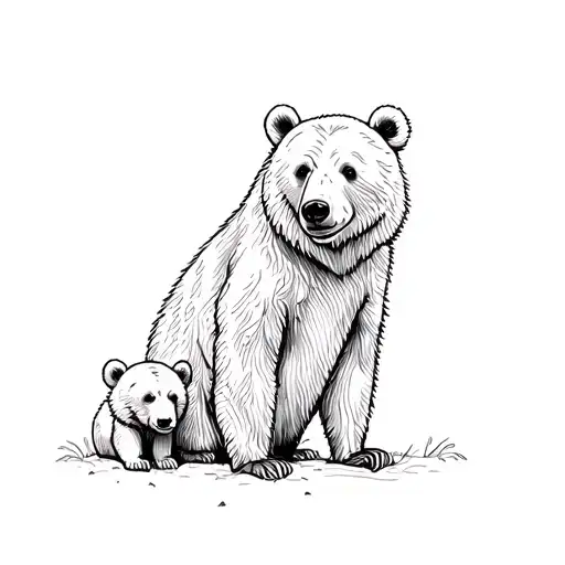 Mama Bear And 2 Cubs tattoo design idea