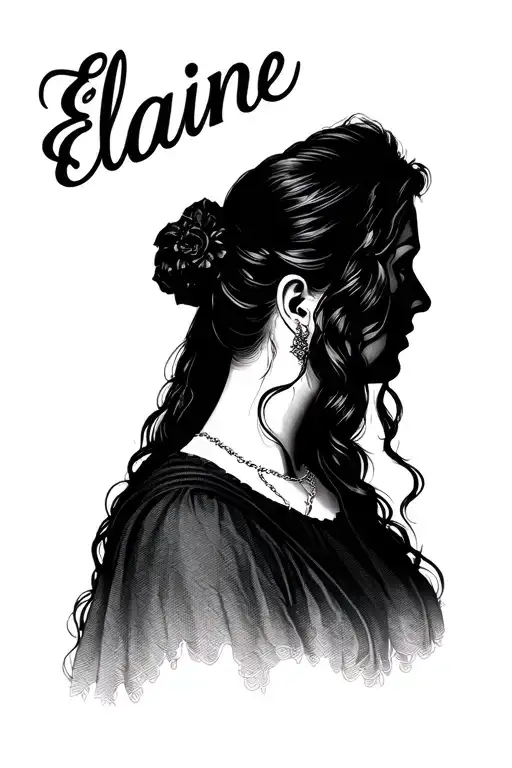 one for my grandmothe who passed her name was elaine and she was a christian  tattoo design idea