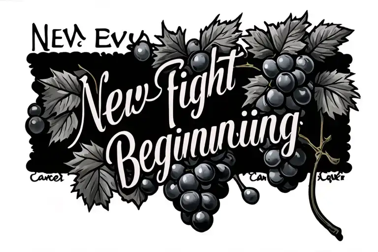 grape vine childhood cancer brave fight new beginning tattoo design idea