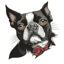 Boston terrier tattoo design idea