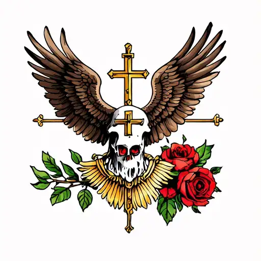 Catholic American tattoo design idea