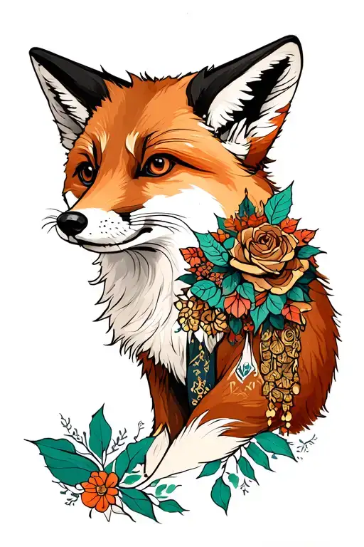 arctic fox and mink  tattoo design idea