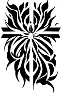 spiderlily behind cross tattoo tattoo design idea