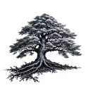 Poision Tree half normal tree growing tattoo design idea