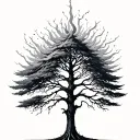 Poision Tree half normal tree growing tattoo design idea