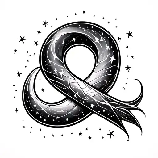 INFINITY SYMBOL BUT INSTEAD OF LINE IT IS MANY SMALL STARS HD tattoo design idea