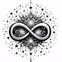 INFINITY SYMBOL BUT INSTEAD OF LINE IT IS MANY SMALL STARS HD tattoo design idea