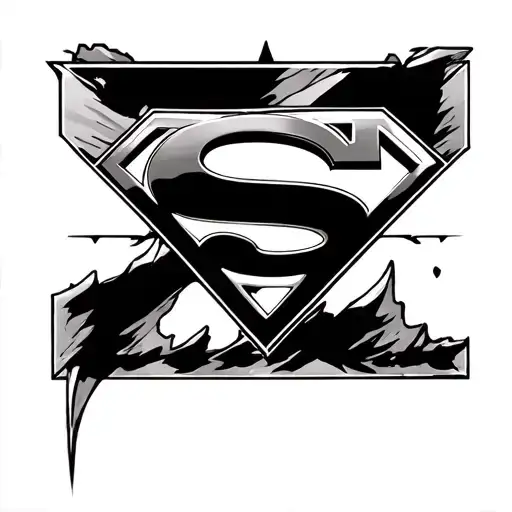Superman symbol ink style tattoo design idea