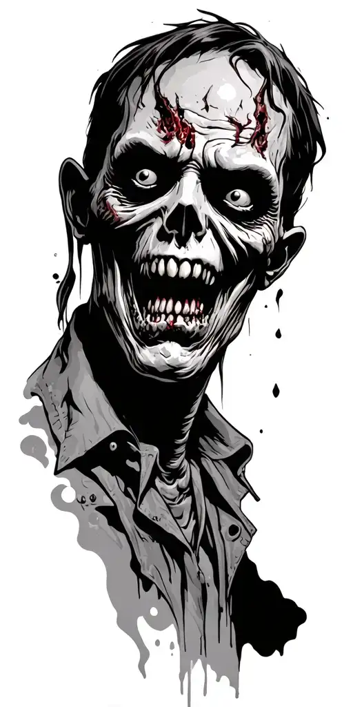 evil dead rotten twisted psychopath tattoo design idea