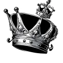 B With Crown tattoo design idea