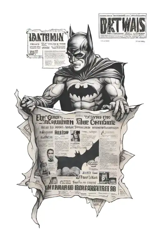 batman joker news paper with headline tattoo design idea