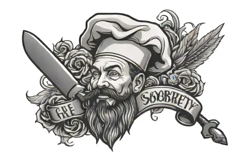 Chef sobriety tattoo design featuring tattoo design idea