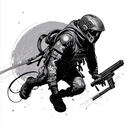 Cyberpunk Edgerunner tattoo design idea