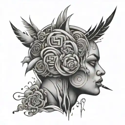 overthinking abstract design featuring tattoo design idea