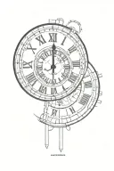 single clock face set at 11:55 tattoo design idea