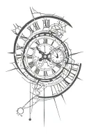 single clock face set at 11:55 tattoo design idea