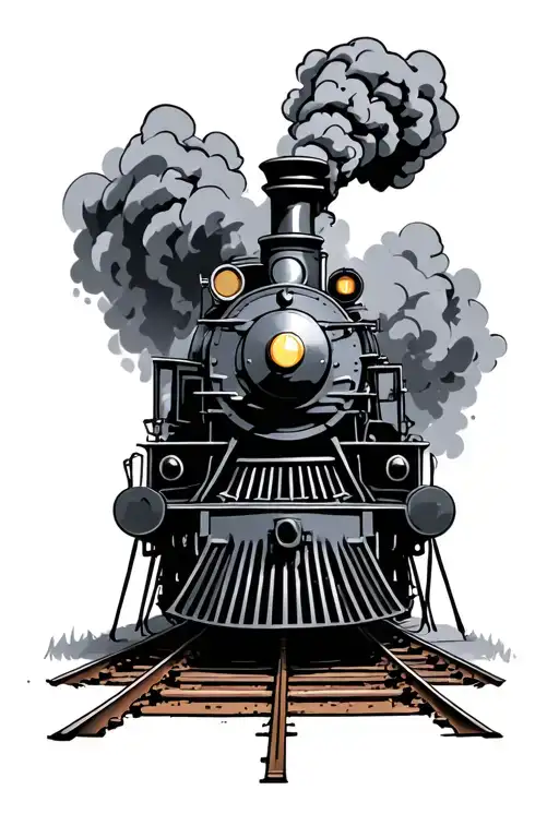 steam locomotive steam train tattoo design idea