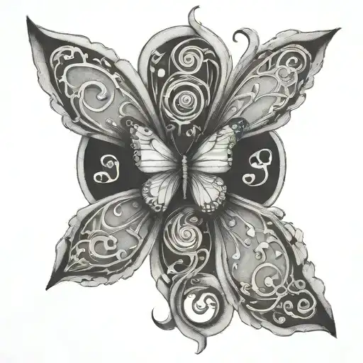 serotonin heart semi colon butterfly minimalist tattoo design idea