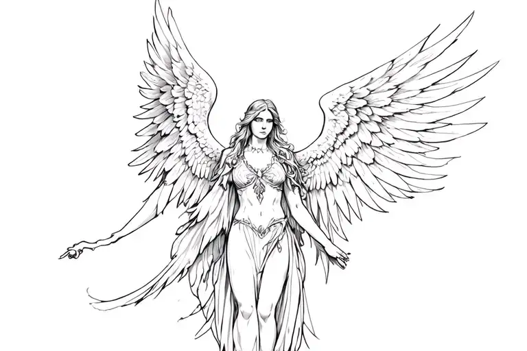 seraphim angel tattoo design idea