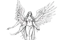 seraphim angel tattoo design idea