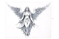 seraphim angel tattoo design idea