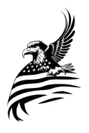 american flag and eagle tattoo design idea