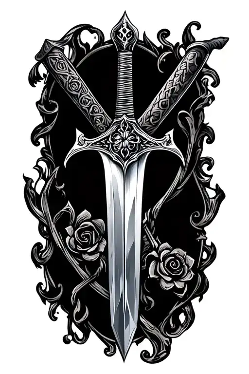 Irish sword tattoo design idea