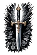 Irish sword tattoo design idea