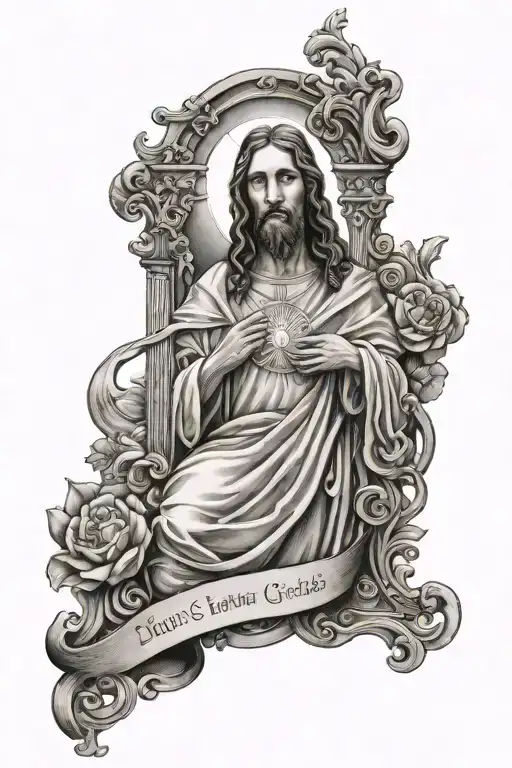 jesus christ bible verse heaven gates tattoo design idea