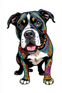 pitbull alebrije style tattoo design idea