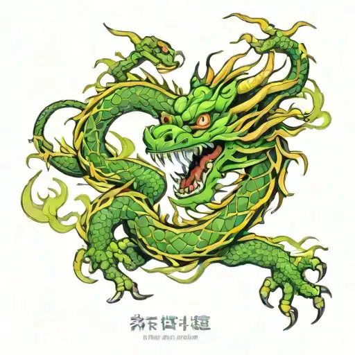 chinese dragon intertwined tattoo design idea